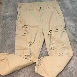 Distressed Khaki joggers